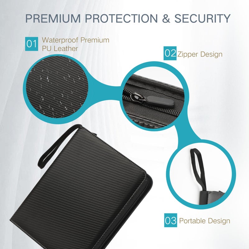 MOSLA Trading Card Binder with Sleeves 9 Pocket Card Binder Premium 720 Double Sided Pocket PU Card Collection Binder  Collectible Albums Card Folder for MTG  TCG  Sports Cards - Image 5